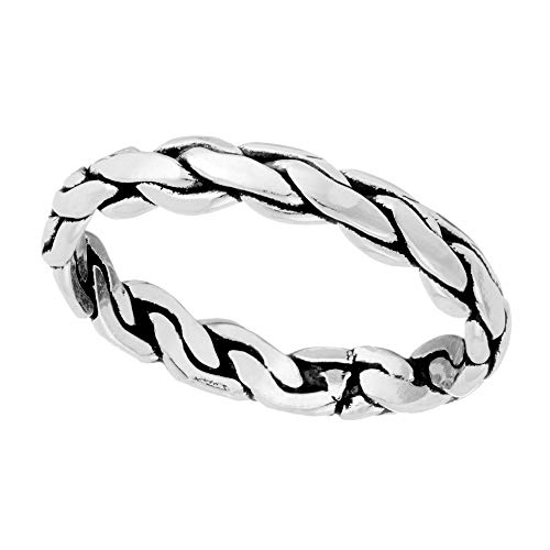 Silverly Frauen 925 Sterling Silber Gewebte Seil Flechten Bitte Stapelbar Ring von Silverly