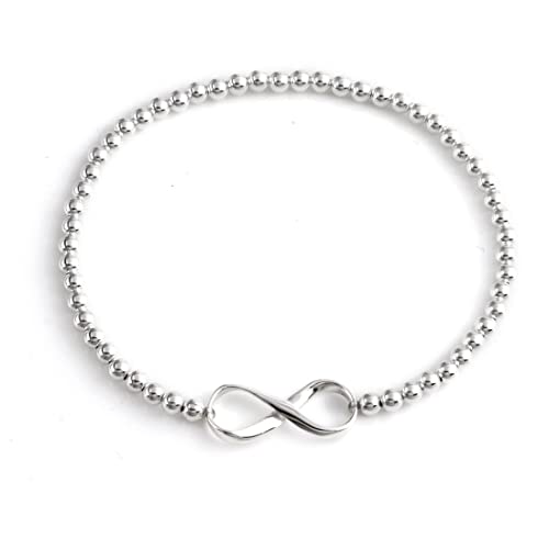 Silverly Frauen 925 Sterling Silber Infinity Symbol "8" Stretcharmband von Silverly