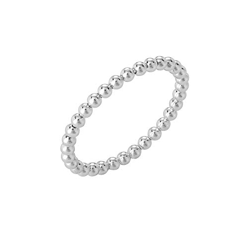 Silverly Frauen 925 Sterling Silber Multi-Ball Wulstige Dünn Band Einfach Stapelbarer Ring von Silverly