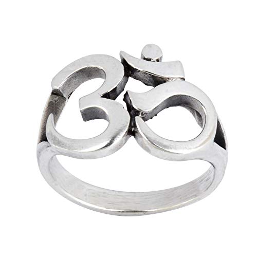 Silverly Frauen Männer .925 Sterling Silber OM Aum Ohm Hindu Sanskrit Klobig polierte Ring von Silverly