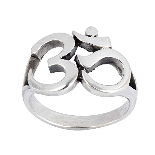 Silverly Frauen Männer 925 Sterling Silber Om Aum Ohm Hindu Sanskrit Klobig polierte Ring von Silverly