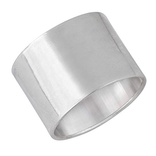 Silverly Frauen Männer .925 Sterling Silber Polierte Plain Einfach Glatte Dick Large Band Ring von Silverly