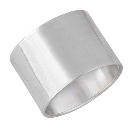Silverly Frauen Männer 925 Sterling Silber Polierte Plain Einfach Glatte Dick Large Band Ring von Silverly