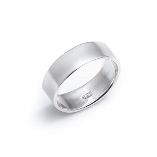 Silverly Frauen Männer Unisex .925 Sterling Silber 7mm Flach band daumen ring von Silverly