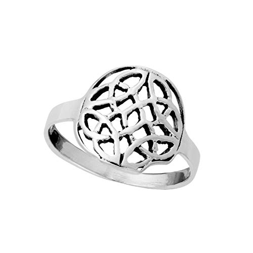 Silverly Frauen.925 Sterling Silber Oxidiert Rund Keltisch Dara Knoten Ring von Silverly