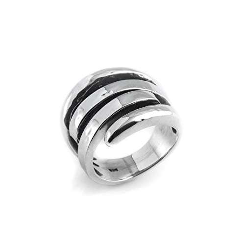 Silverly Herren Damen .925 Sterling Silber massiv überlappende Banden Ring, Größe: 52 (16.6) von Silverly