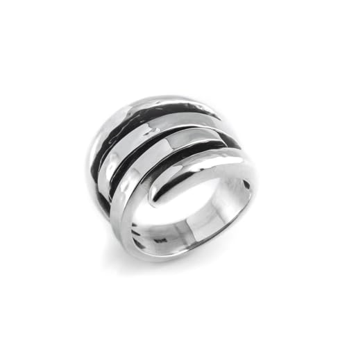 Silverly Herren Damen 925 Sterling Silber massiv überlappende Banden Ring, Größe: 60 (19.1) von Silverly