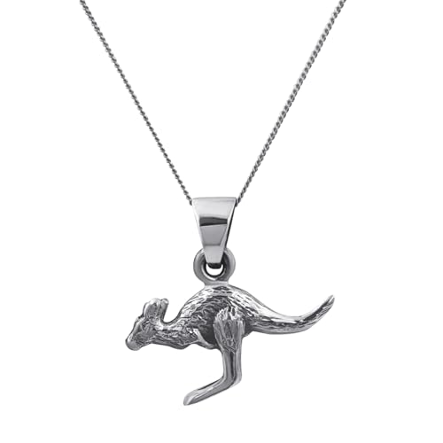 Silverly Känguru-Anhänger aus Sterlingsilber – Panzerkette 45,7 cm – Wildtier-Halsketten für Frauen und Mädchen im Teenageralter – Australischer Tierschmuck – Detailliertes Design von Silverly