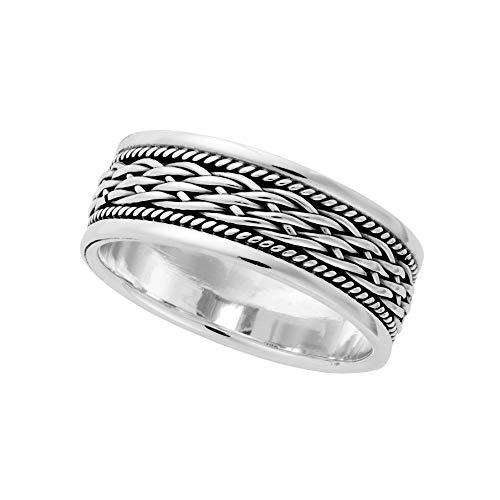 Silverly Männer Frauen .925 Sterling Silber 8 mm Breit Keltisch Geflochten Knoten Ring von Silverly