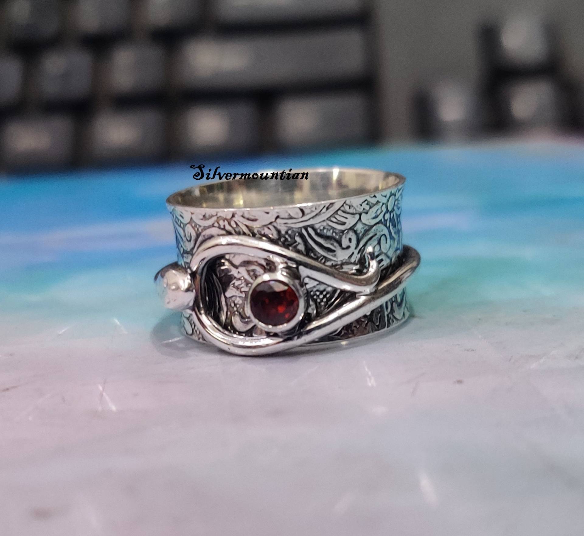 Granat Ring/925 Sterling Silber Designer Geburtstagsveranstaltungen Geschenk Für Mädchen Hochzeitsgeschenk Sie von Silvermountian