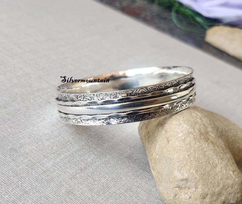 Spinner Armreif 925 Sterling Silber Wunderschöner Designer Styling Geburtstag Geschenk Jahrestag Freundschaft von Silvermountian