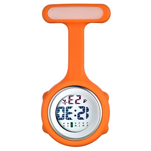 1PCS Krankenschwester Uhr Damen Herren mit Pin am Stethoskop Revers Fob Taschenuhren Digitaluhr Leicht lesbare Silikonhülle für Arzt Krankenschwester von Lancardo