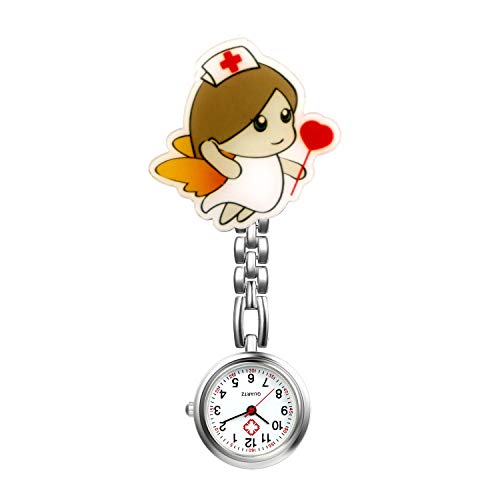 Silverora 1PCS Cartoon Krankenschwesteruhr Fob-Uhr Quarzuhr Nurse Watch Schwesteruhr Clip-on Taschenuhren für Arzt Medizinische Uhr Sanitäter Geschenk von Silverora