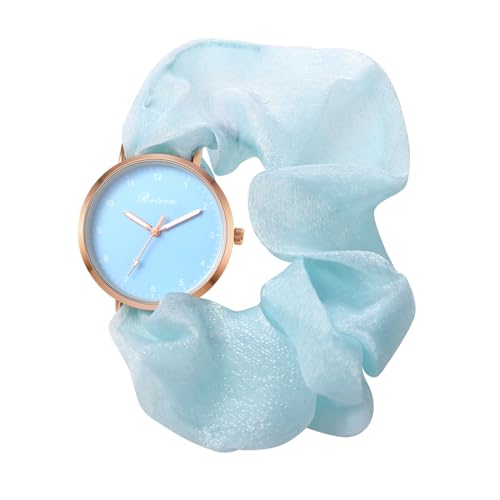 Silverora Armbanduhren Damen Elastische Damenuhren: Klare Leicht Ablesbare Ultradünne Analoge Quarz Uhren Damen Einziehbare Stretchband Haarbanduhr Studentenuhren Geschenke für Frauen Mädchen Blau von Silverora