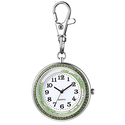 Silverora Karabiner Taschenuhr mit Schlüsselanhänger Ring, Analog Quarzuhr für Herren Damen Rucksack Gürtel Outdoor von Lancardo