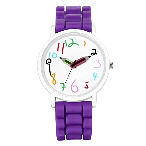 Silverora Kinder Jugendliche Armbanduhr, Fashion Casual Analog Quarz Uhr, Rund Zifferblatt Lässig Armbanduhr von Silverora