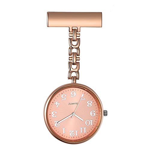 Silverora Krankenschwester-Taschenuhr, personalisierbar, Broschen-Uhr mit großem Zifferblatt, Quarzuhrwerk, mit Sekundenzeiger, Geschenk für Mutter und Vater, Rosa, Non-Personnalisable von Silverora