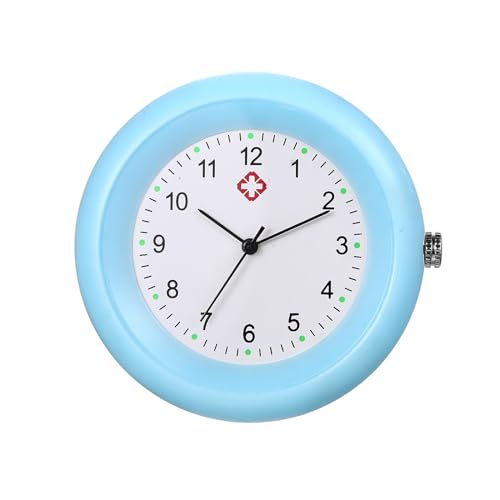 Silverora Schwesteruhren Stethoskop Arzt Uhr: Einfach Analog Quarz Taschenuhren Leicht Ablesbar Krankenschwesteruhren mit Arabischen Ziffern für Männer Frauen Blau von Silverora