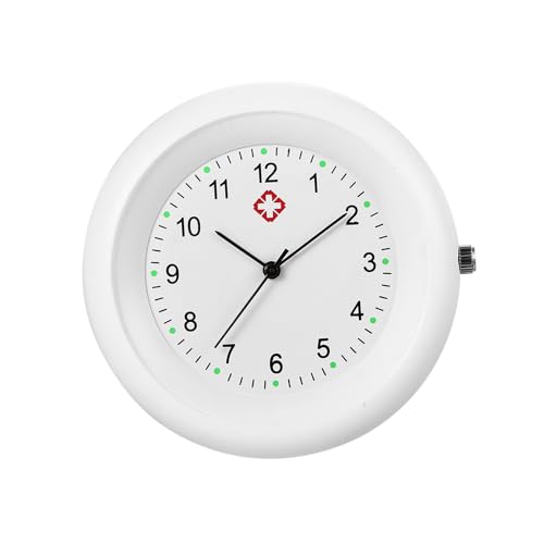 Silverora Schwesteruhren Stethoskop Arzt Uhr: Einfach Analog Quarz Taschenuhren Leicht Ablesbar Krankenschwesteruhren mit Arabischen Ziffern für Männer Frauen Weiß von Silverora