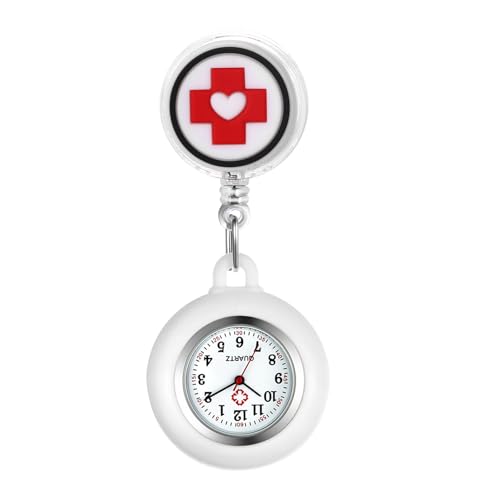 Silverora Taschenuhr Schwesternuhren Silikon Krankenschwesternuhr: Leicht Ablesbare Einziehbare Krankenschwester Uhren Rotes Kreuz Pflegeruhr mit Clip Fob für Ärzte weiß rot Silverora Taschenuhr Schwesternuhren Silikon Krankenschwesternuhr: Leicht Ablesbare Einziehbare Krankenschwester Uhren Rotes Kreuz Pflegeruhr mit Clip Fob für Ärzte weiß rot von Silverora