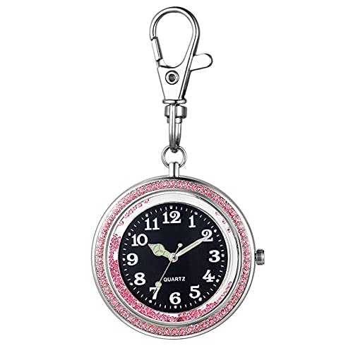 Silverora Uhr mit Karabiner Schlüsselanhänger Analog Taschenuhr Quarzuhr für Herren Damen Rucksack Gürtel Outdoor von Lancardo