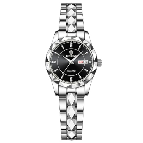 Silverora Uhren Damen Paaruhren Damenuhren: 3ATM Wasserdicht Kalender diamantförmiges Analoge Quarz Armbanduhren Edelstahlarmband Uhr mit leuchtende Zeiger Geschenke für Frauen Silber Silverora Uhren Damen Paaruhren Damenuhren: 3ATM Wasserdicht Kalender diamantförmiges Analoge Quarz Armbanduhren Edelstahlarmband Uhr mit leuchtende Zeiger Geschenke für Frauen Silber von Silverora