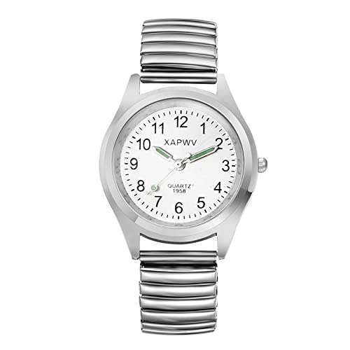 Silverora Uhren Herren Elastische Paaruhren: Klare Leicht ablesbare Analoge Quarz Armbanduhren mit arabischen Ziffern Digitale Leuchtzeiger Stretchband Uhr Geschenke für Männer Ältere Silverora Uhren Herren Elastische Paaruhren: Klare Leicht ablesbare Analoge Quarz Armbanduhren mit arabischen Ziffern Digitale Leuchtzeiger Stretchband Uhr Geschenke für Männer Ältere von Silverora