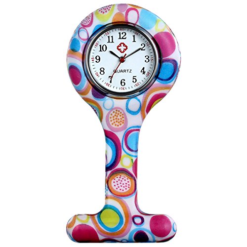 Silverora Uhren Krankenschwesteruhr Rund FOB-Uhr Taschenuhr Analog Clip-on Quarzuhr für Arzt Medizinische Uhr Sanitäter Geschenk von Silverora