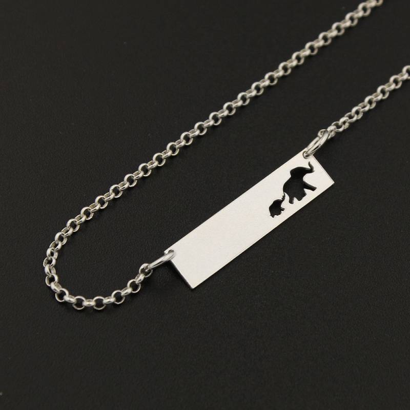Elefant Mutter Und Baby Halskette Sterling Silber Bar Mama Töchter Geschenk - Personalisierte Gravieren Elefant Mutter Und Baby Halskette Sterling Silber Bar Mama Töchter Geschenk - Personalisierte Gravieren von Silversmith925