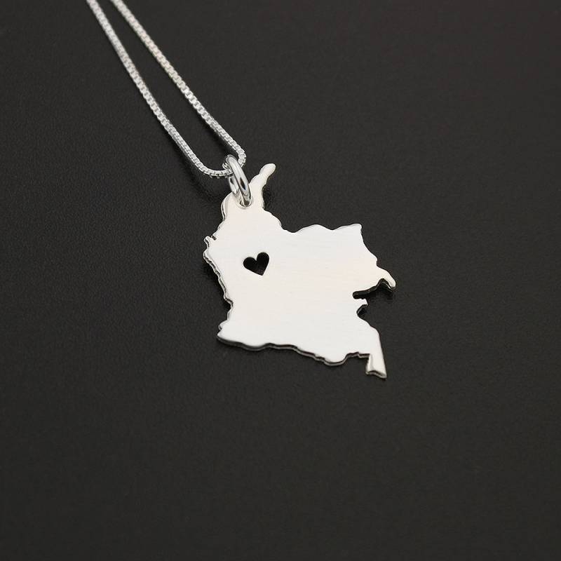 Kolumbien Halskette Aus Sterlingsilber Ich Liebe Land Mit Herz Kommt Box Stil Kette Liebe Südamerika - Bestes Geschenk Kolumbien Halskette Aus Sterlingsilber Ich Liebe Land Mit Herz Kommt Box Stil Kette Liebe Südamerika - Bestes Geschenk von Silversmith925
