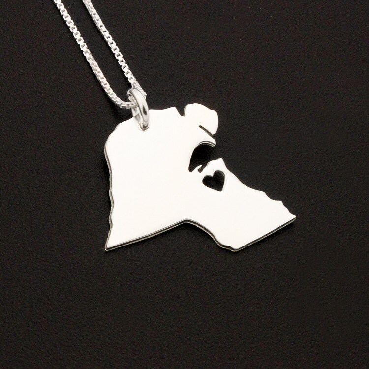 Kuwait Halskette Aus Sterling Silber Form Mit Herz Kommt Box-Stil Kette - Love Kuwait Halskette Aus Sterling Silber Form Mit Herz Kommt Box-Stil Kette - Love von Silversmith925