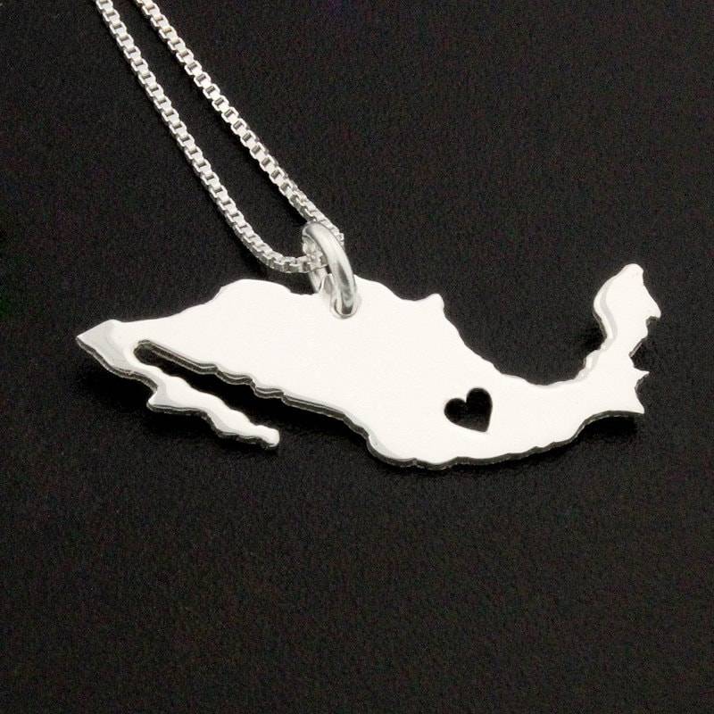 Mexiko Halskette Aus Sterlingsilber I Love Mexico Mit Herz Kommt Box Style Kette - Land Charme Mexiko Halskette Aus Sterlingsilber I Love Mexico Mit Herz Kommt Box Style Kette - Land Charme von Silversmith925