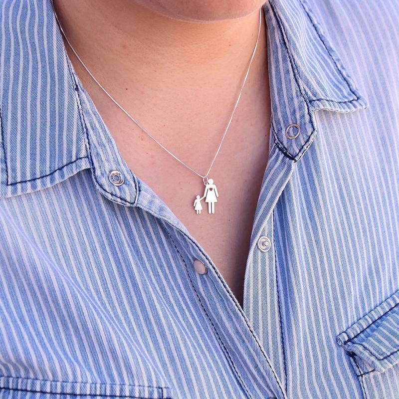 Mutter Und Tochter Familie Halskette Personalisierte Anhänger Wählen Sie Ihre Familienmitglied Welt Süßeste Halskette, Geschenk, Eltern von Silversmith925