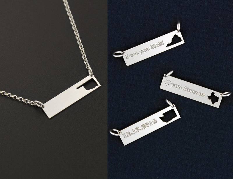 Oklahoma Bar Halskette Zustand Personalisieren Mit Benutzerdefinierten Namen Gravur Beste Geschenk Heimatstadt Schmuck Oklahoma Bar Halskette Zustand Personalisieren Mit Benutzerdefinierten Namen Gravur Beste Geschenk Heimatstadt Schmuck von Silversmith925