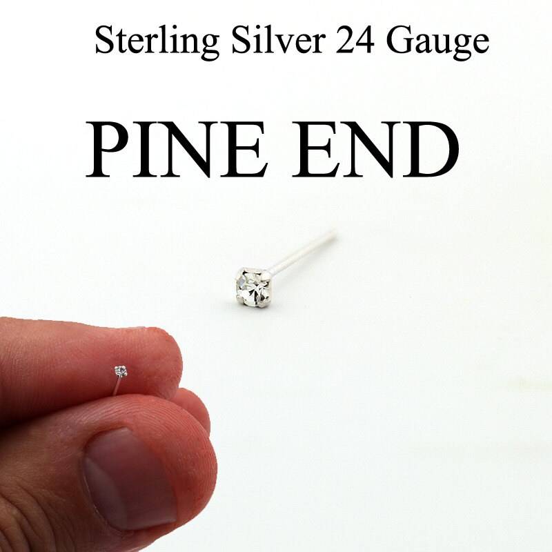 Sterling Silber Nasenring Nasenstecker Mit Klarem Weißen Edelstein Klar Stein Ring | N-15 Sterling Silber Nasenring Nasenstecker Mit Klarem Weißen Edelstein Klar Stein Ring | N-15 von Silversmith925