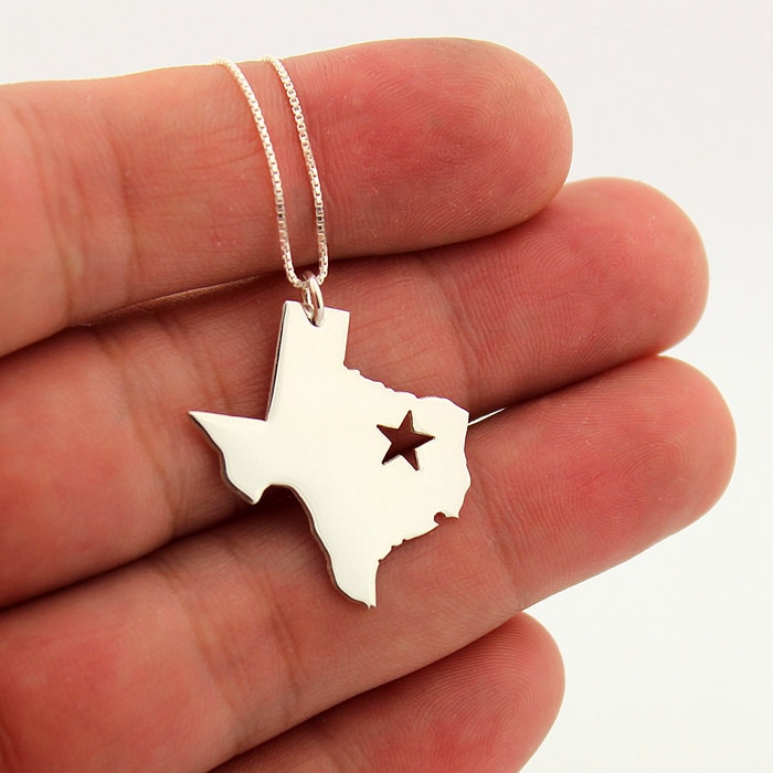 Texas Halskette Sterling Silber Mit Stern Heimatstadt Schmuck Name Box Kette | Org 1 Texas Halskette Sterling Silber Mit Stern Heimatstadt Schmuck Name Box Kette | Org 1 von Silversmith925