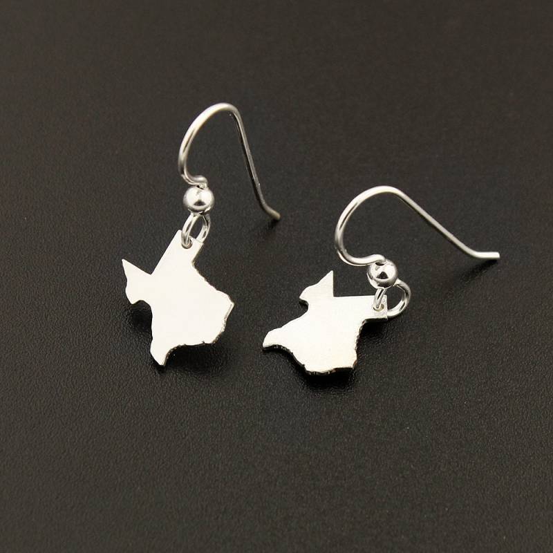 Texas Ohrringe Zustand Alle State Sind Zur Verfügung Sterling Silber Ohrring Französisch Drahthaken Ohrringe, Heimatstadt Schmuck Texas Ohrringe Zustand Alle State Sind Zur Verfügung Sterling Silber Ohrring Französisch Drahthaken Ohrringe, Heimatstadt Schmuck von Silversmith925