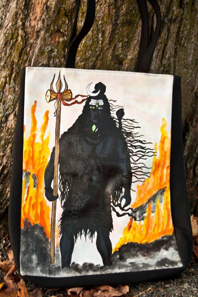 Handbemalte Shiva Tote von Silversouk