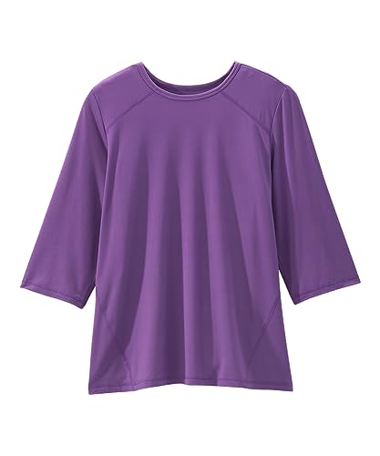 Silverts Adaptive Clothing & Footwear Damen Open Back Adaptive Active Crew Neck Top für Senioren 3/4 Langarmshirt, violett, X-Groß Silverts Adaptive Clothing & Footwear Damen Open Back Adaptive Active Crew Neck Top für Senioren 3/4 Langarmshirt, violett, X-Groß von Silvert's Adaptive Clothing & Footwear