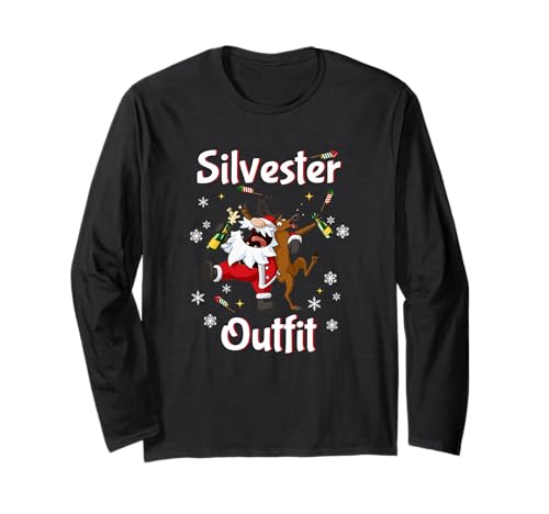 Silvester Outfit Damen Herren 2024 Neujahr 2025 Party Langarmshirt von Silvester Geschenke für die Silvesterparty 2024