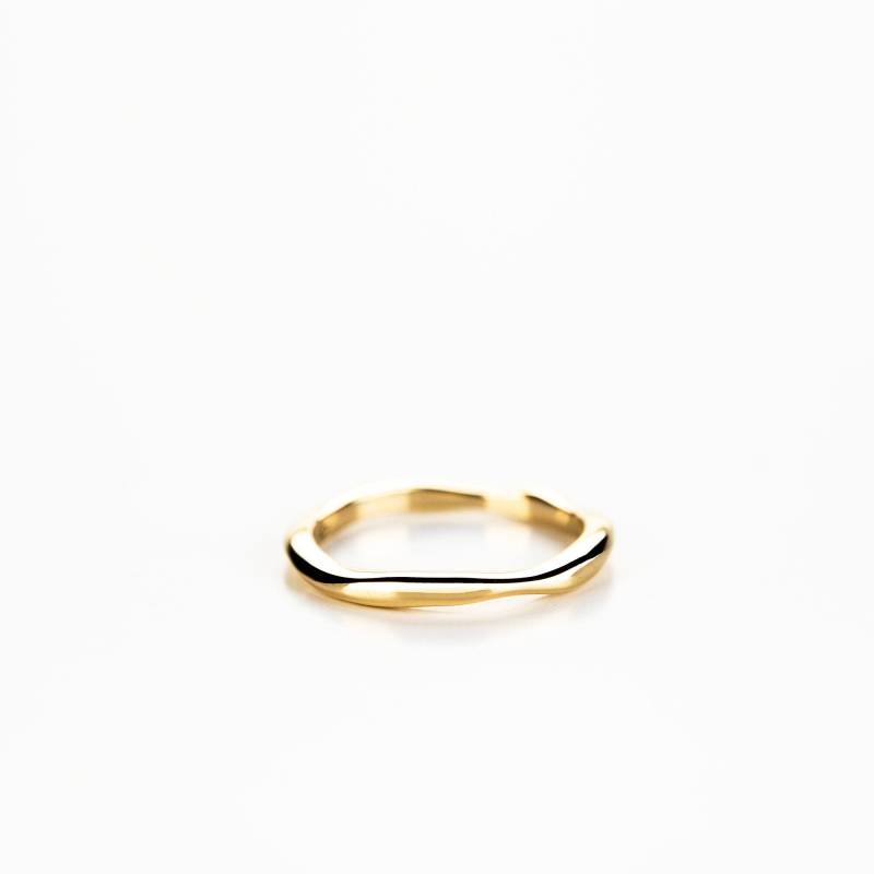 18K Gold Ehering Mit Origineller Form, Bandring Für Sie Und Ihn, Stapelbarer Ring. Valentinstag Geschenk von SilviaGagliardini