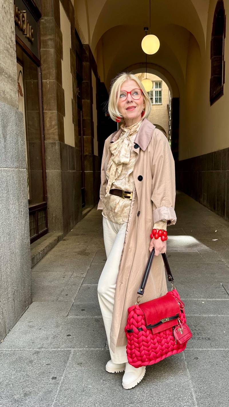 Grobstricktasche Red von SilviaJacobyWirth