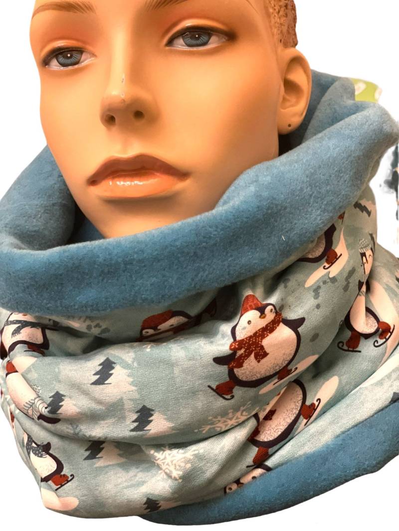 Loop Aus Jersey Mit Pinguin Extra Lang von SilviaJacobyWirth