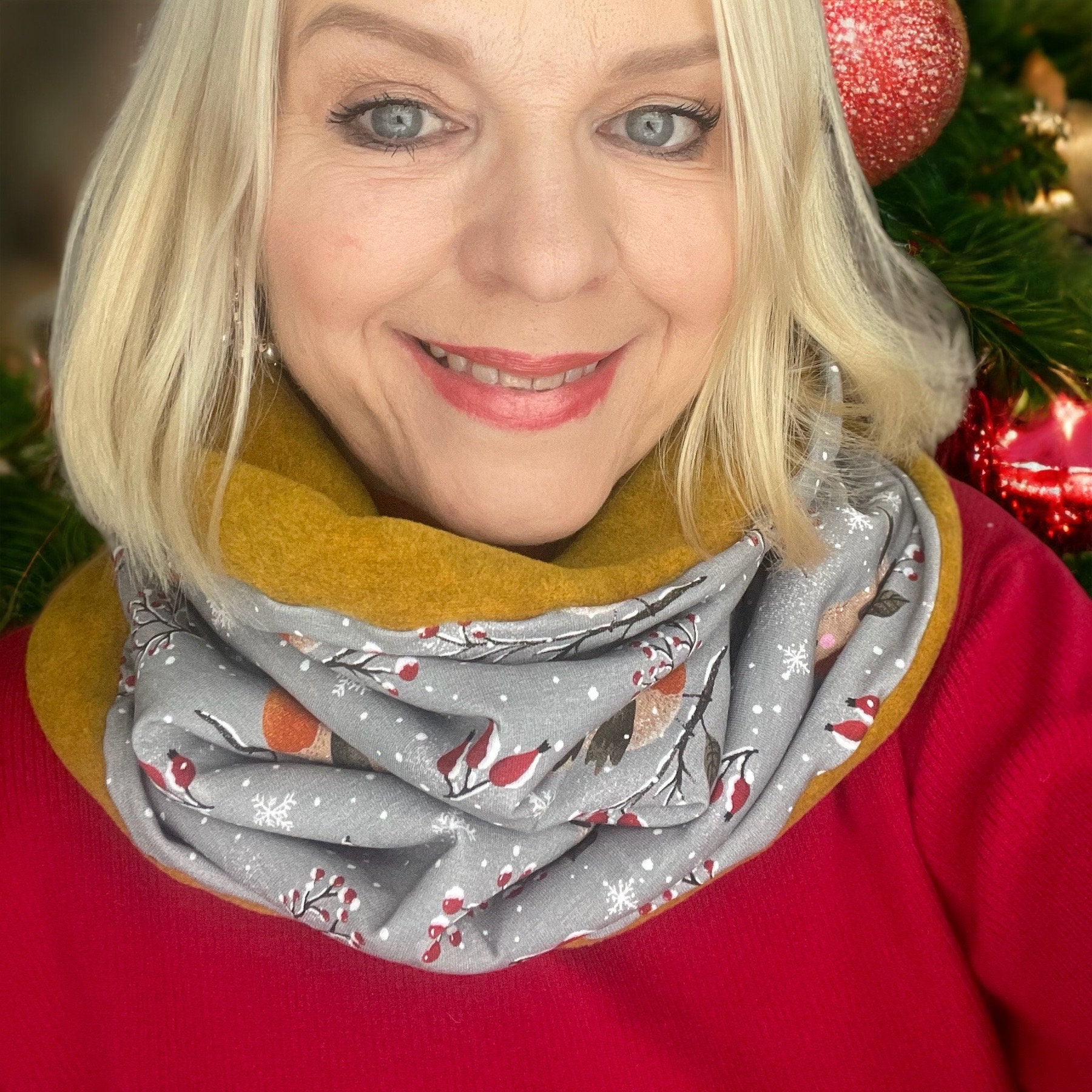 Loop Aus Jersey Rotkehlchen von SilviaJacobyWirth