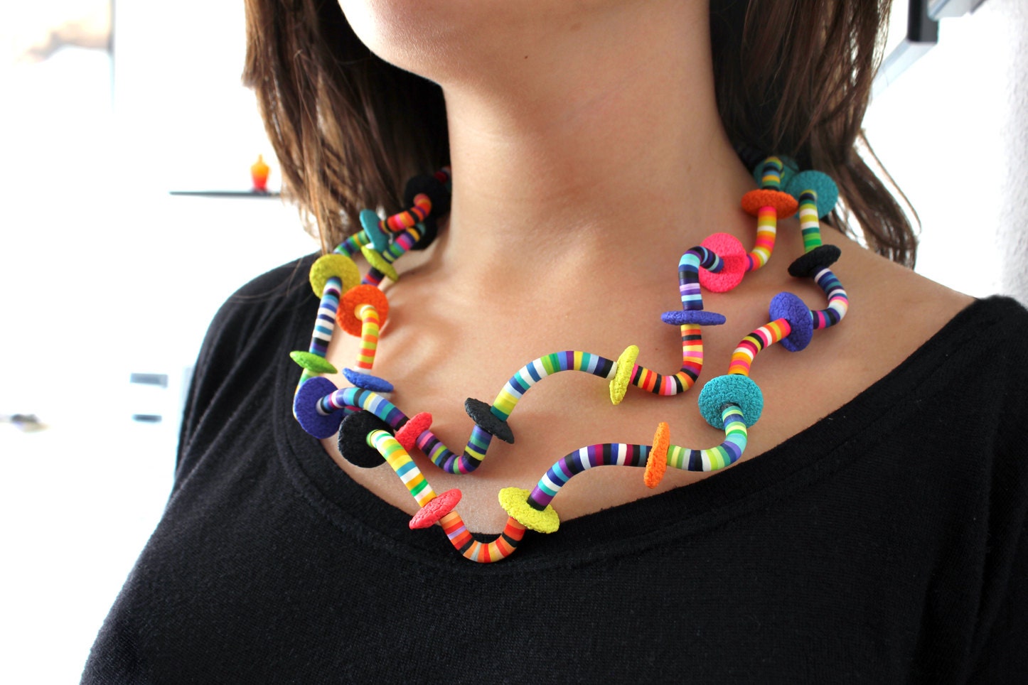 Happy Worms Halskette, Polymerpaste von SilviaOrtizDeLaTorre