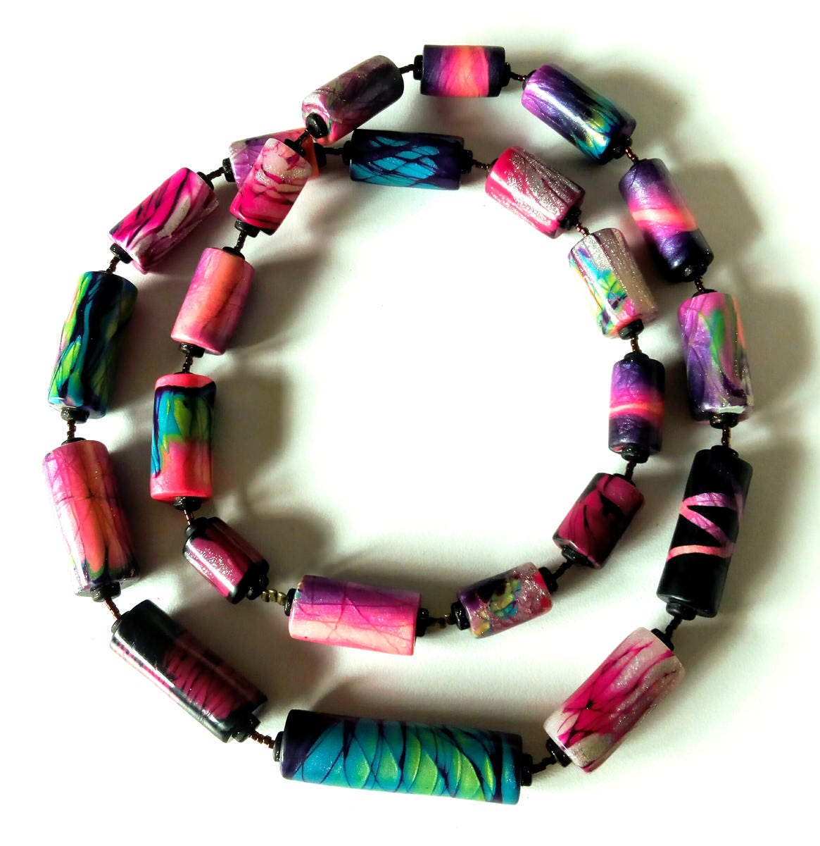 Polymer Clay Halskette, Mokume Gane, Diy Handgefertigte, Einzigartige Handgemachten Schmuck von SilviaOrtizDeLaTorre