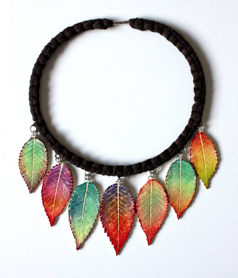 Polymer Clay Halskette Herbst Blätter von SilviaOrtizDeLaTorre