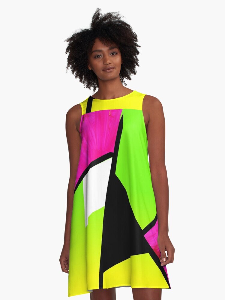 Neon Color Blocking A-Linien Kleid/Trapezkleid Bis 4 Xl von SilviaSunflower