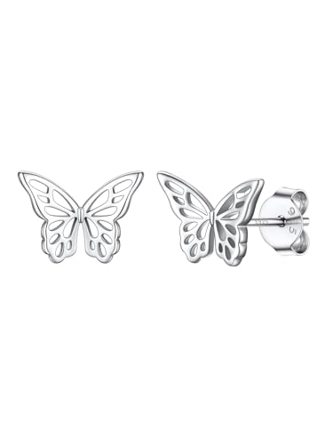 Silvora 925 Silber Schmetterling Ohrstecker für Damen Mädchen Zarte Frauen Libellen Ohrringe Ohrschmuck Geschenke für Valentinstag Geburtstag Weihnachten von Silvora