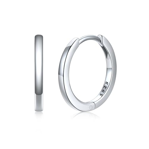 Silvora Basic Creolen Silber Damen Herren 12mm Hoop Klein Kreolen Ohrringe Silber 925 Frauen Männer Creole 12mm Klein Kreis Ohrringe von Silvora